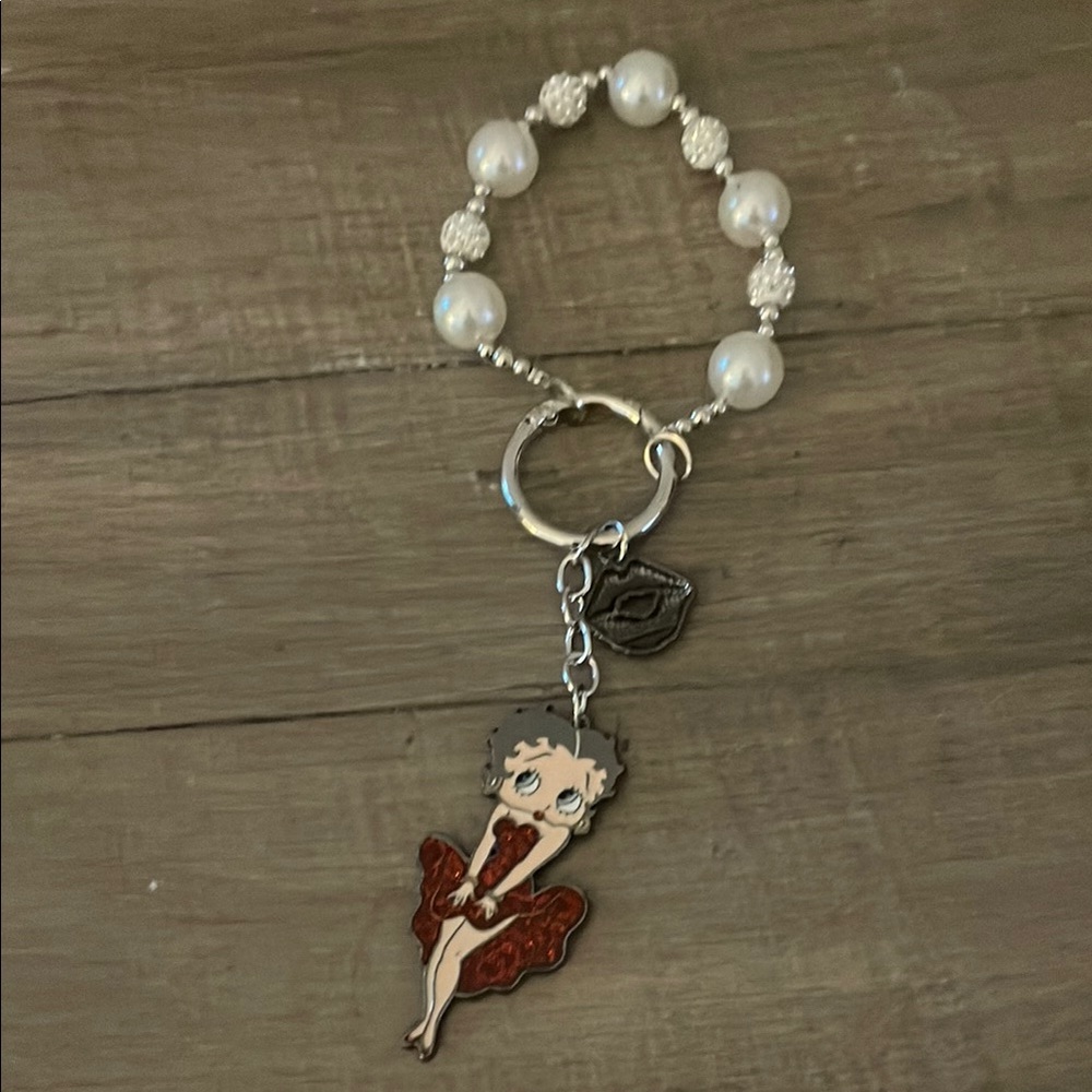 Betty Boob  Charm Bracelet with Cartoon Pendant